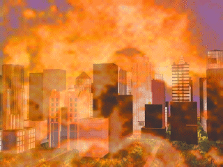 City Burning with Visual Effects