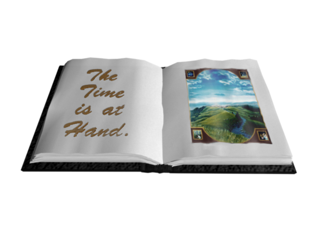 3D Rendered Open Bible with Illustration on Right Page