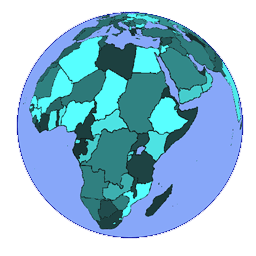 3D Earth with Country Boundaries