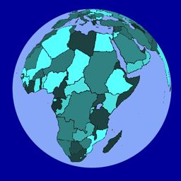 Globe shows Africa