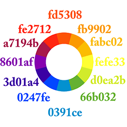 Hexadecimal Colors on Color Wheel