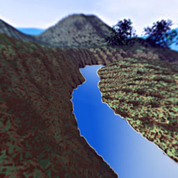 3D Scene: River Shimmers