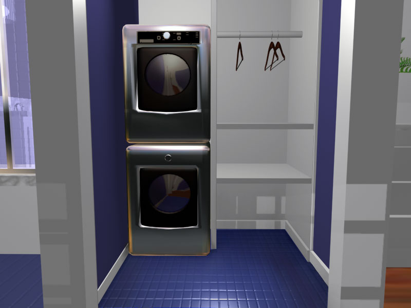 Washroom with Washer and Dryer