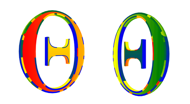 3D Logo Water Blue-Green Gradations