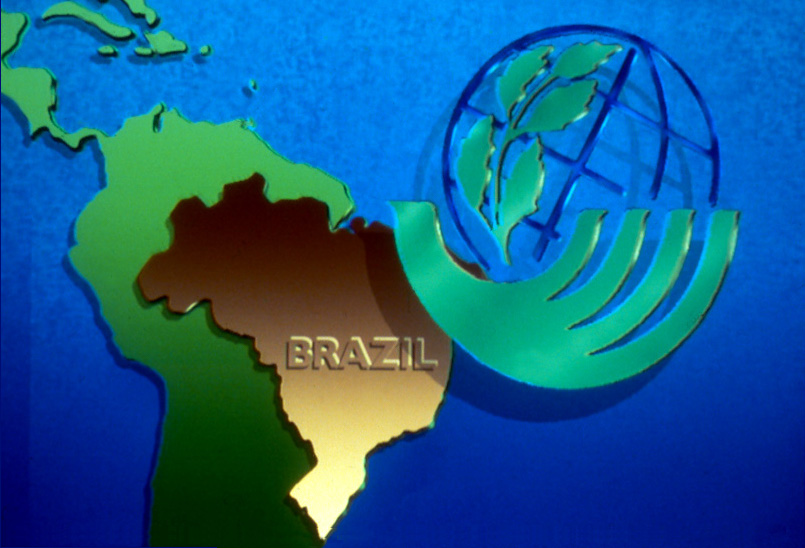 Earth Summit Logo over Brazil