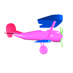 Shiny Colorful Plastic Biplane