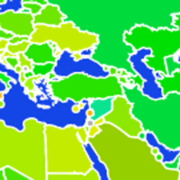 Map with the Middle East