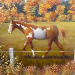 Horse with Fall leaves